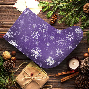 Meia De Natal Grande Padrão de Flocos de Neve Roxos Magia de Natal de I