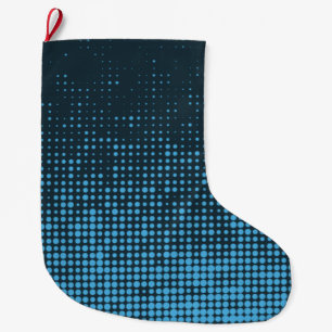 Meia De Natal Grande Padrão de pontos azul, moderno, retrô, legal e mod