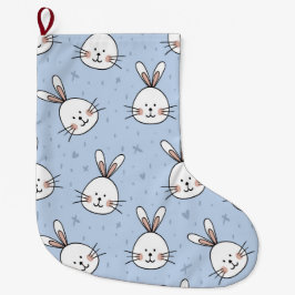 Meia De Natal Grande Padrão do coelho coelho adorável