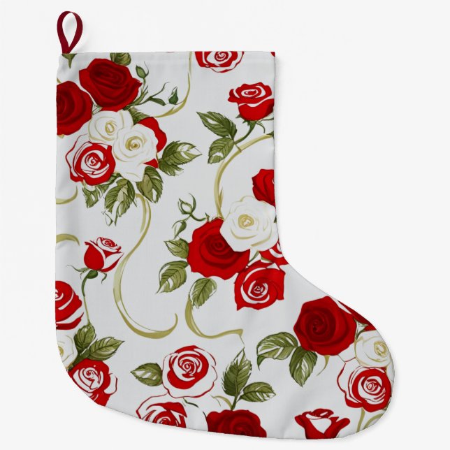 Meia De Natal Grande Padrão do ventilador rosa (Frente)