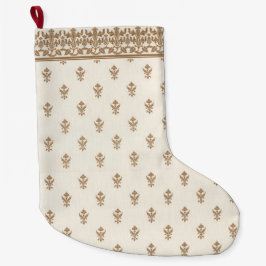 Meia De Natal Grande Padrão Dourado