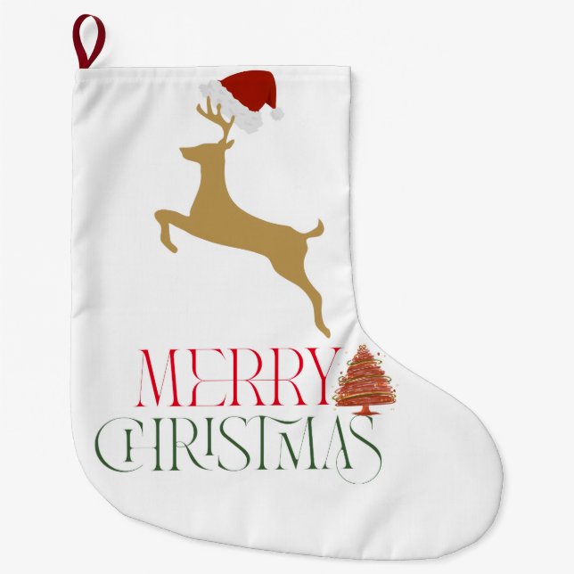 Meia De Natal Grande Padrão escandinavo de Natal Chic (Frente)