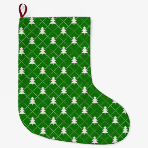 Meia De Natal Grande Padrão Festivo de Árvore de Natal Verde