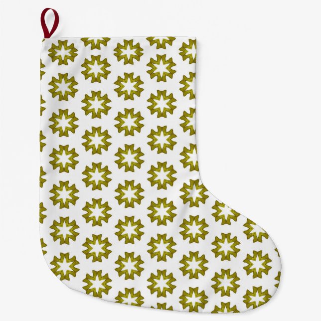 Meia De Natal Grande Padrão Verde Oliva (Frente)