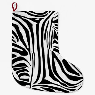 Meia De Natal Grande Padrão zebra