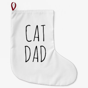 Meia De Natal Grande "Pai de Gato" Simples Farmhouse Moderno