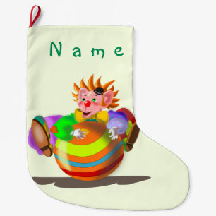 Meia De Natal Grande Palhaço Feliz - Natal - Adicione Seu Nome