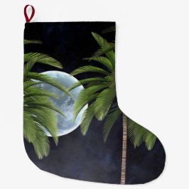 Meia De Natal Grande Palmeiras Contra a Lua