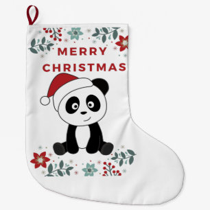 Meia De Natal Grande Panda natalina Animais de inverno Pandas Grandes C