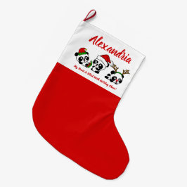 Meia De Natal Grande Pandas de Natal Personalizadas