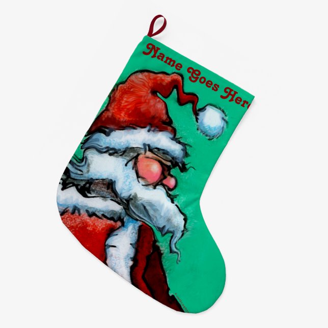 Meia De Natal Grande Papai Noel (Frente (Pendurada))