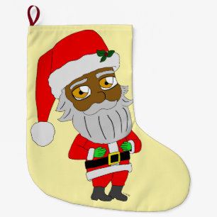Meia De Natal Grande Papai Noel Chibi