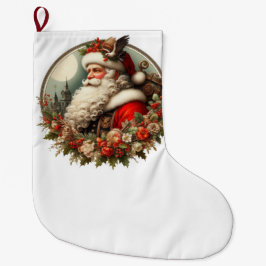 Meia De Natal Grande Papai Noel com decoração