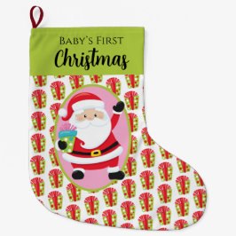 Meia De Natal Grande Papai Noel Com Presentes