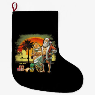 Meia De Natal Grande Papai Noel de Surf de Verão Tropical 6 Pack Natal