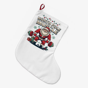 Meia De Natal Grande Papai Noel engraçado Polo Norte Músculo Natal Acad