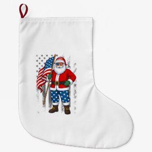 Meia De Natal Grande Papai Noel EUA Bandeira Americana Natal Em Julho F