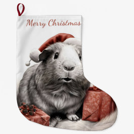 Meia De Natal Grande Papai noel Guiné Pig Natal