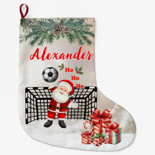 Meia De Natal Grande Papai Noel Personalizado Futebol de Natal Futebol