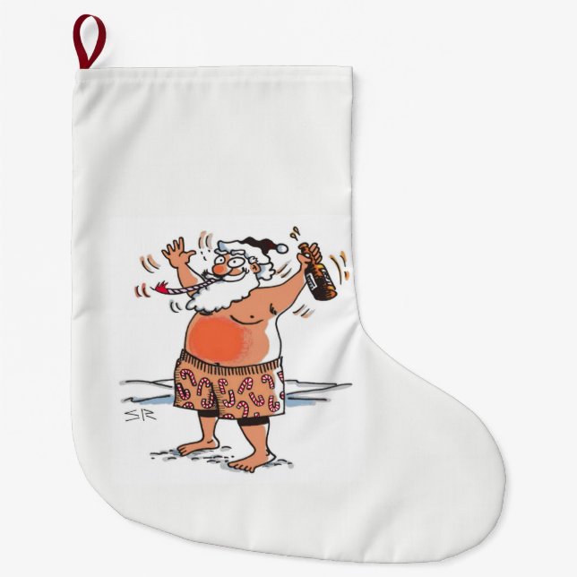 Meia De Natal Grande Papais noeis bebados estocagem de Natal grande (Frente)