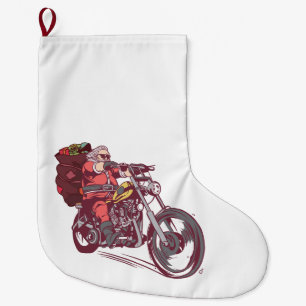 Meia De Natal Grande Papais noeis Biker Figurino de Natal para Convite 