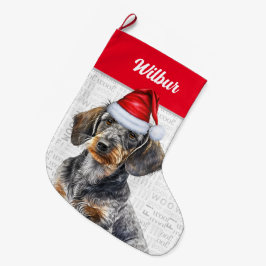 Meia De Natal Grande Papais noeis de Cabelo de Natal Dachshund Nome do 