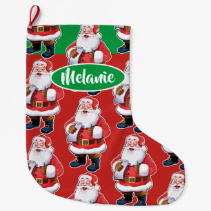 Meia De Natal Grande Papais noeis de Jolly com comida de Natal