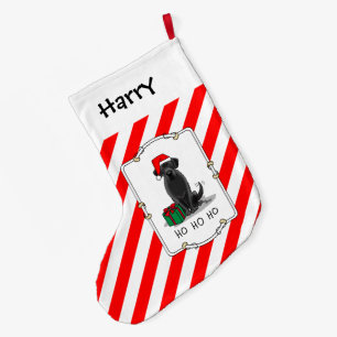 Meia De Natal Grande Papais noeis de Natal Black Labrador Retriever Cut