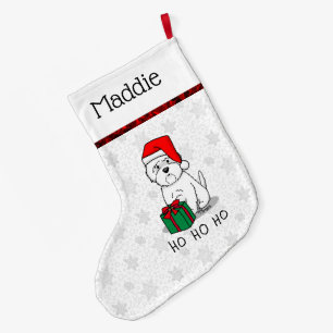 Meia De Natal Grande Papais noeis de Natal West Highland White Terrier 