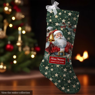 Meia De Natal Grande Papais noeis de Vintage Brilhante estocando com o