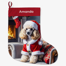 Papais noeis Poodle Natal Grande Escória de Natal