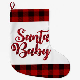 Meia De Natal Grande Papais noeis Xadrez Vermelha  Natal Stocks