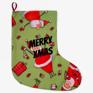 Meia De Natal Grande Papais noeis Xmas felizes