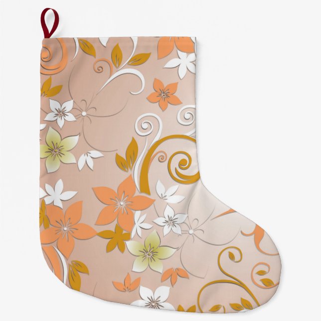 Meia De Natal Grande Papel de parede de flores 8 (Frente)