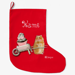 Meia De Natal Grande Parada de Natal de hamster engraçado personalizad