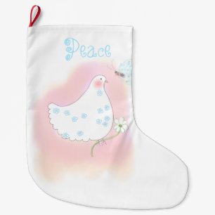 Meia De Natal Grande Parada de Natal de paz de Dove Personalizada