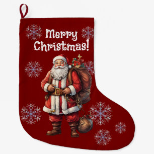 Meia De Natal Grande Parada de Natal do Papai Noel personalizável