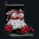 Meia De Natal Grande Parada de Natal, Snowman<br><div class="desc">Parada de Natal Esta estocagem de Natal personalizada é atraente para Papais noeis pequenos presentes. Algo para todos,  Maria lurdis afonso,  https://www.zazzle.com/succeedinbeautybarb</div>
