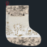 Meia De Natal Grande Parada de Natal, Snowman<br><div class="desc">Parada de Natal Esta estocagem de Natal personalizada é atraente para Papais noeis pequenos presentes. Algo para todos,  Maria lurdis afonso,  https://www.zazzle.com/succeedinbeautybarb</div>