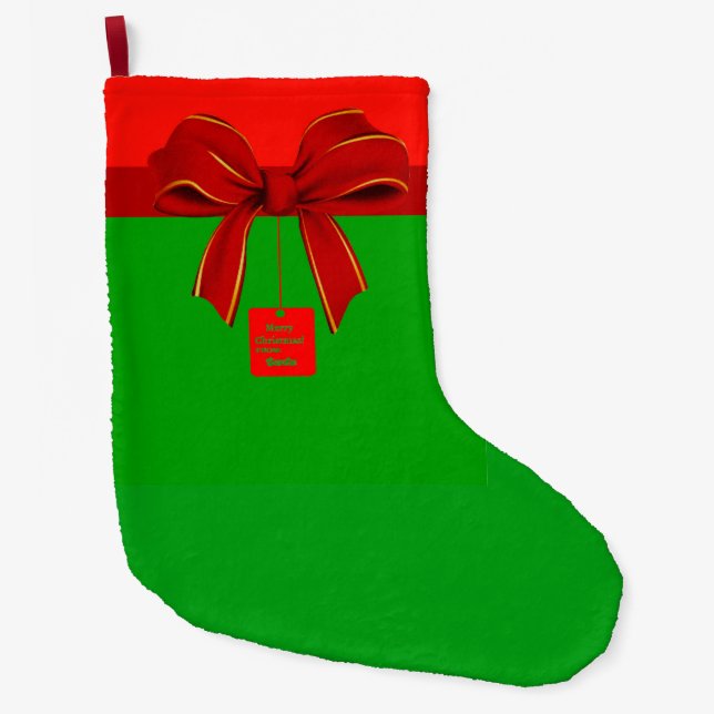 Meia De Natal Grande Parada de Natal Vermelho e Verde (Frente)