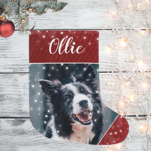Meia De Natal Grande Paragem de Imagens Pet Personalizadas de Natal