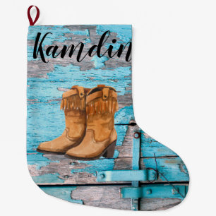 Meia De Natal Grande Paragem Personalizada Boots Co. Da Porta Da Madeir
