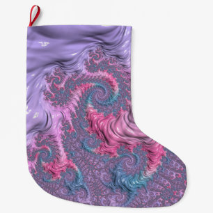 Meia De Natal Grande Pastel Fractal
