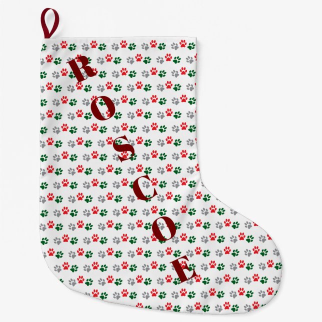 Meia De Natal Grande Patas de Natal (Frente)