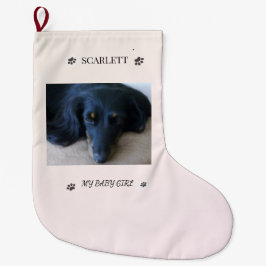 Meia De Natal Grande Paw Print Holiday Tribute Keepsake
