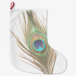 Meia De Natal Grande Peacock Feather Double