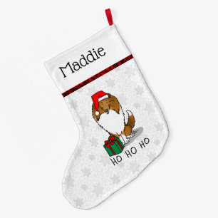Meia De Natal Grande Pecuária de Natal Santa Hat Shetland (sable)