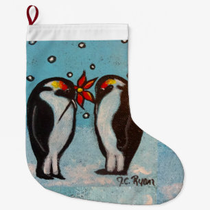Meia De Natal Grande Penguin Love Stocks