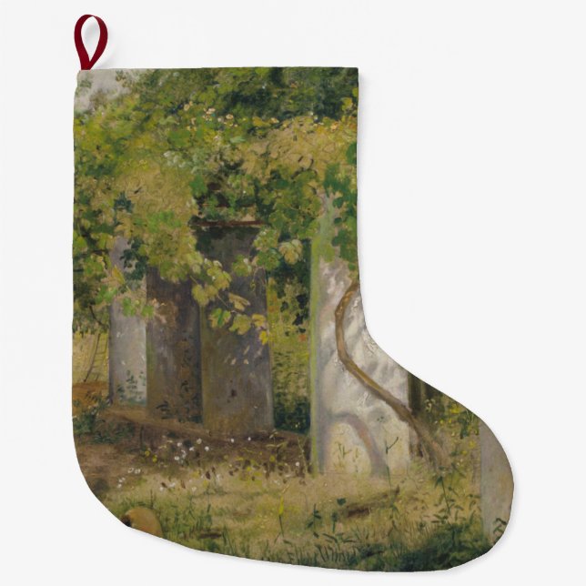 Meia De Natal Grande Pérgola Com Uvas De Vinho (Paisagem De Vinha) (Frente)