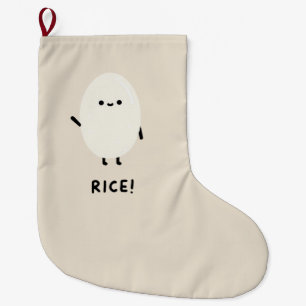 Meia De Natal Grande personagem de arroz fofo minimal kawaii arroz engr